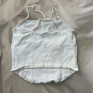 White Criss-Cross Strap Corset Top Size Small